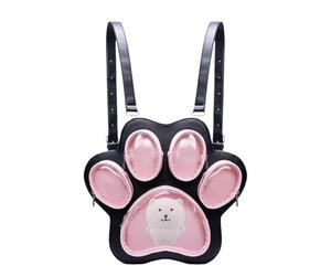 Générique Zainetto scolastico - Zaino da donna zampe di gatto,Borsa multiuso con spazio di visualizzazione per studenti, Noci nere, Se référer au descriptif, riferimento alla