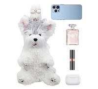 Générique Zaino in peluche - cane morbido e con chiusura lampo liscia, borsa alla per cani, da donna, per giorni, shopping, all'aperto, escursionismo, scuola, regalo e adulti, grigio, Se