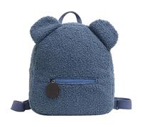 Générique Zaino per orecchie da orso - borsa da scuola a spalla per animali di peluche, confezione di giocattoli morbidi, borsa da viaggio leggera | Regalo per amici di famiglia di asili, blu