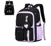Générique Zaino per ragazze, borsa impermeabile con tasche multiple - Zaino per adolescenti universitari - per bambine e studenti universitari, viola., Se référer au descriptif