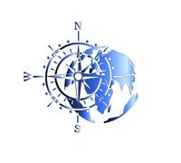Generisch 1 adesivo bussola su pellicola trasparente, decalcomania (Rt100/3) (blu (2), 15 x 15 cm)