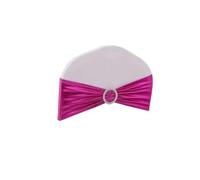 Generisch 10/50/100 pezzi Metallic Chair Sash Bows with Round Buckles - Wedding, Banquet Chair Decoration (Fuchsia, 100 pezzi)