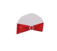 Generisch 10/50/100 pezzi Metallic Chair Sash Bows with Round Buckles - Wedding, Banquet Chair Decoration (rosso, 10 pezzi)