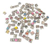 Generisch 100 braccialetti italiani alla moda, maglie modulari in acciaio inox, componenti di gioielli per uomini e donne, fascino versatile