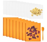Generisch 18 tappetini essiccatori in silicone, 8 tappetini con bordo e 10 inserti in rete, accessori antiaderenti per essiccatore, con raschietto in silicone, adatti per diverse forme e dimensioni