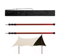 Generisch 2 aste telescopiche per tende da campeggio, in metallo, regolabili, robuste, per teloni da campeggio, con custodia