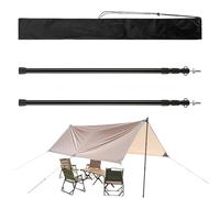 Generisch 2 aste telescopiche per tende da campeggio, in metallo, regolabili, robuste, per teloni da campeggio, con custodia