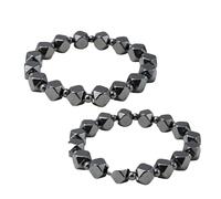 Generisch 2 bracciali ematite da uomo, con perle di pietra energetica, per uomini, braccialetto magnetico da uomo, ossidiana naturale, accessorio elegante per ambiente, sport, uso quotidiano e