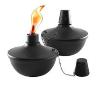 Generisch 2 contenitori per torce di ricambio per torcia di citronella, bruciatore a olio, in acciaio inox, con stoppini e coperture, torcia per esterni