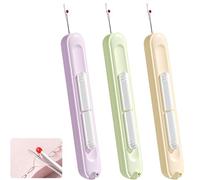 Generisch 2 in 1 Needle Threader Seam Ripper, Plug-in Needle Threading Tool ol, Stretchable Remover for Sewing, Knitting, Quilting, Crafts - Portable, Easy to Use (3 pezzi)