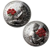 Generisch 2 monete commemorative a forma di testa o numero, divertente gioco sfida, moneta decisionale, regalo per coppie di San Valentino, anniversario, data notte collezionista (D)