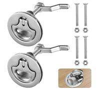 Generisch 2 pezzi Boat Cam Latches, chiusura per oblò, maniglia di trazione a filo con sollevamento, chiusura in acciaio inox per sportelli, regolabile Marine Flush Lift Pull con contropiastra