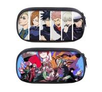 Generisch 2 pezzi Giapponese Jujutsu Anime Pencil Case Case Case Pencil Case for Teenager Large Capacity Stationery Bag, Suitable for School Bag with Student Stationery for Girls and Boys, Megumi