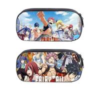 Generisch 2 pezzi giapponesi Fairy Tail anime Pencil Case Bag, Large Capacity Stationery Bag, Pencil Case Bag for Teenags, Suitable for School Bag with Student Stationery for Girls and Boys, Natsu-2