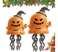 Generisch 2 pezzi Magical Mini Dancing Ghost for Christmas, giocattolo interattivo, scivolo girevole con movimento per Halloween, decorazioni di Halloween e Natale (Pumpkin)
