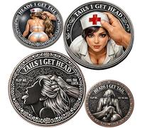 Generisch 2 pezzi testa o numero moneta commemorativa, divertente gioco sfida moneta decisionale, regalo per coppie, San Valentino, anniversario, data notte collezionista (F)