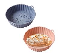 Generisch 2 stampi in silicone da 20 cm rotondi (set da 2) - Stampi per torte resistenti al calore, antiaderenti (rosa e grigio)
