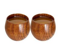 Generisch 2 tazze da caffè in legno, fatte a mano, per caffetteria, bancone, caffè, tè, espresso, latte, vino, latte, ma anche per cucina, sala da pranzo e feste