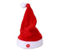 Generisch 2025, cappello da ballo, cappello di Natale con movimento musicale, festa per bambini e adulti (rosso, 31 cm)