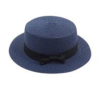 Generisch 2025 - Cappello di paglia estivo Fedora largo tesa Floppy Beach Sun Cap Visor Cappello da sole da giardino uomo, o, Taglia unica