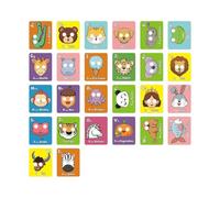 Generisch 2025 Carte animali alfabeto per giocattoli educativi interattivi per bambini, perfette attività indoor, sviluppa il riconoscimento delle lettere e la conoscenza del vocabolario (bianco, 22 x