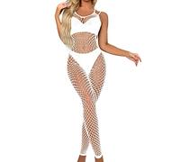 Generisch 2025 Donne Lingerie Pigiameria Body Stocking Pesce Mesh Body Sheer Lingerie Pizzo, bianco, Taglia unica