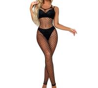 Generisch 2025 Donne Lingerie Pigiameria Body Stocking Pesce Mesh Body Sheer Lingerie Pizzo, Nero , Taglia unica