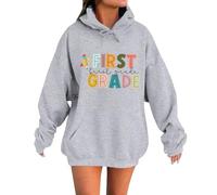 Generisch 2025 Felpa con cappuccio da donna Felpe per l'ora della scuola. Design casual con scollo rotondo con motivo. Perfetto da abbinare ai jeans. Versatile per la primavera felpa marrone, grigio