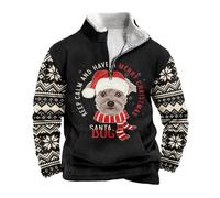 Generisch 2025 Felpa con mezza cerniera foderata in pile senza - Confortevole top invernale per il freddo, Nero , XXL