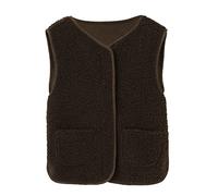 Generisch 2025 gilet di agnello da donna 2022 inverno versatile abbigliamento gilet fibbia peluche camicetta punti, caffè, XL
