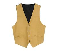 Generisch 2025 gioca retrò scollo a V tinta unita borsa gilet in pelle Switzerland, cachi, 3XL
