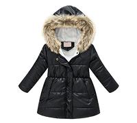 Generisch 2025- Inverno spesso caldo con cappotto antivento Outwear giacca abbigliamento Pia Duca Il suo, Nero , 10-11 Anni