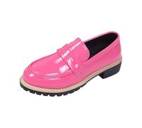 Generisch 2025 Loafer versatile con suola alta nel classico design britannico, semplice, scarpe casual tinta unita per tutto il giorno, Colore: rosa., 41 EU
