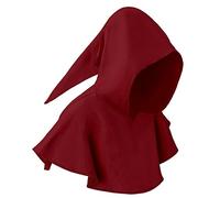 Generisch 2025 "Mantello medievale con cappuccio, ideale per spettacoli di Halloween, costume da cosplay missionario" il tuo costume da cosplay falso, Colore: rosso, Taglia unica