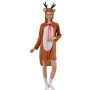 Generisch 2025 Natale renne vestito costume da donna Fawn Animal Party (Coffè, M)