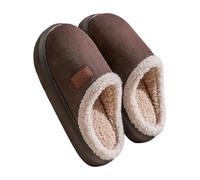 Generisch 2025 Pantofole in memory foam per una comoda scivolare verso il basso - ideale per interni ed esterni. Suola spessa sandali invernali caldi., caffè, 40 EU