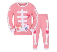 Generisch 2025 Pigiami Ragazzi Ragazzi Ragazze Cartoon Carino Moda Personalità Stampa Manica Lunga Top Pantaloni Vestiti Set Bambini Abbigliamento Estivo Ragazzo, Colore: rosso, 4-5 Anni
