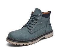 Generisch 2025 scarpe da uomo trend stivali da lavoro stile britannico scarpe alte top scarpe uomo stivaletti tendine d'Achille scarpe uomo, verde, 41 EU
