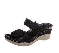 Generisch 2025 Scarpe Traspirante Donne Moda Zeppe Toe Beach Sandali Sandali Slip-on Donne Sandali Scarpe Donna Larghezza H Osaka, Nero , 37 EU