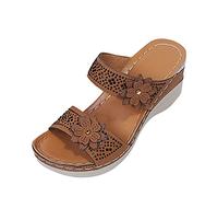 Generisch 2025 Scarpe Traspirante Donne Moda Zeppe Toe Beach Sandali Sandali Slip-on Donne Sandali Scarpe Donna Larghezza H Osaka, marrone, 40 EU