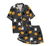 Generisch 2025 Set di biancheria da notte da bambina, morbido pigiama con collo a risvolto per bambini, Halloween, Natale, comodo abbigliamento quotidiano, poncho da bagno ragazza, grigio., 6-7 Anni