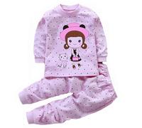 Generisch 2025 - Set pigiama per bambini e bambine, dinosauri, animali, 2 pezzi, treno, neonato, biancheria da notte dei cartoni animati, abbigliamento autunnale per neonati, Lilla, 1-2 Anni