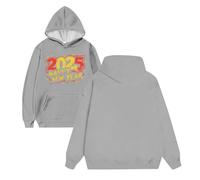 Generisch 2025 Trend uomini e donne con la stessa felpa con cappuccio di Capodanno Casual Sports Fashion Capodanno indispensabile Top Collection 2022, grigio., S