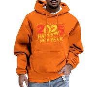 Generisch 2025 Trend uomini e donne con la stessa felpa con cappuccio di Capodanno Casual Sports Fashion Capodanno indispensabile Top Collection 2022, Colore: arancione., M
