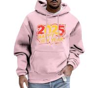 Generisch 2025 Trend uomini e donne con la stessa felpa con cappuccio di Capodanno Casual Sports Fashion Capodanno indispensabile Top Collection 2022, Colore: rosa., L