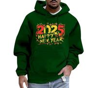Generisch 2025 Trend uomini e donne con la stessa felpa con cappuccio di Capodanno Casual Sports Fashion Capodanno indispensabile Top Collection 2022, Verde scuro, XXL
