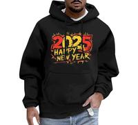 Generisch 2025 Trend uomini e donne con la stessa felpa con cappuccio di Capodanno Casual Sports Fashion Capodanno indispensabile Top Collection 2022, Nero , XXL