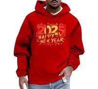Generisch 2025 Trend uomini e donne con la stessa felpa con cappuccio di Capodanno Casual Sports Fashion Capodanno indispensabile Top Collection 2022, Colore: rosso, S