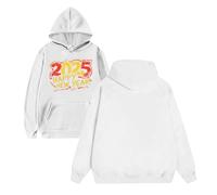 Generisch 2025 Trend uomini e donne con la stessa felpa con cappuccio di Capodanno Casual Sports Fashion Capodanno indispensabile Top Collection 2022, bianco, L