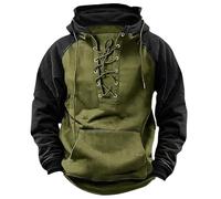 Generisch 2025 Uomo Inverno con Cappuccio Gioventù Felpa Uomo Abbigliamento da Lavoro Colorblocking Casual Felpa con Cappuccio Con Tasca, verde, L